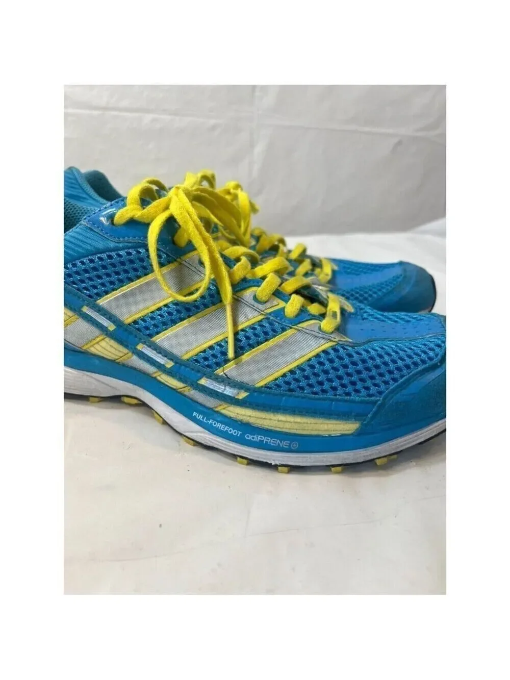 ADIDAS ADIZERO BLUE/YELLOW RUNNING WOMEN 9.5 SHOES SNEAKERS